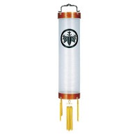 盆提灯 家紋用住吉 ケヤキ 8番 25W 絹張 無地 ケヤキ突板合板材 ●7営業日で発送／家紋・名入の場合+10日間 1/15より順次発送