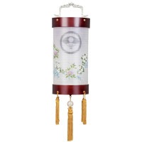 盆提灯 家紋用住吉 鳳来 桜 8番 40W 絹 紋二重 書き絵 てっせん 桜突板合板材 10営業日以内に発送 1/15より順次発送