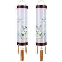 盆提灯 吊り提灯 特撰住吉 対柄 特撰 桜 対柄 9番 25W 絹張 書き絵 芙蓉菊 紙製 対箱入 ●7営業日で発送／家紋・名入の場合+10日間 1/15より順次発送