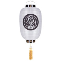 盆提灯 家紋用門提灯 大鉢 白絹 40W 絹張 無地 天然木 ●7営業日で発送／家紋・名入の場合+10日間 1/15より順次発送