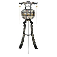 盆提灯 置き提灯 霊前灯 張 28号 大 1個入 40W プラスチック 完成筒 青 水玉 ●7営業日で発送／家紋・名入の場合+10日間 1/15より順次発送