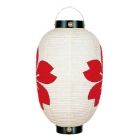 盆提灯 祭礼提灯 越後 尺四長 箱入 紙張 両桜付 竹ひご ●7営業日で発送／家紋・名入の場合+10日間 1/15より順次発送