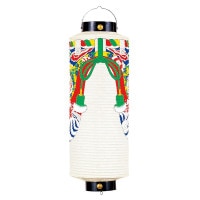 盆提灯 祭礼提灯 八寸切長 箱入 紙張 牡丹幕付 ●7営業日で発送／家紋・名入の場合+10日間 1/15より順次発送