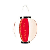 盆提灯 装飾提灯 九寸丸 ポリ大 ポリ提灯 赤白 ●7営業日で発送／家紋・名入の場合+10日間 1/15より順次発送