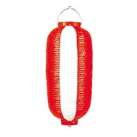 盆提灯 装飾提灯 九長 ビニール ビニール提灯 赤白 ●7営業日で発送／家紋・名入の場合+10日間 1/15より順次発送