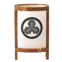 盆提灯 家紋入提灯 葵 小 ウォールナット紋入 25W白 7営業日以内に発送　