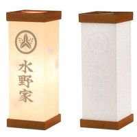 盆提灯 家紋入提灯 沙羅けやき調420無地 40Wクリア 廻転 7営業日以内に発送　