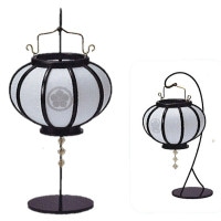 家紋入創作提灯 スタンド付き 風鈴灯(小) 黒塗 白無地 7営業日以内に発送　