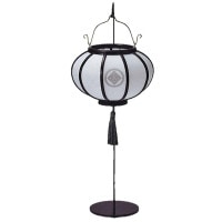 家紋入創作提灯 スタンド付き 風鈴灯(中) 黒塗 白無地 7営業日以内に発送　