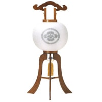 盆提灯 家紋入提灯 10号けやき 25W白 7営業日以内に発送　