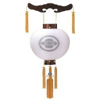 盆提灯 家紋入り提灯 尺五丸紫檀 白絹 二重張 電装別売 7営業日以内に発送　