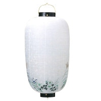 盆提灯 家紋入り提灯 いわき型紋天絵柄付 ビニロン 電装付 25W白 7営業日以内に発送　