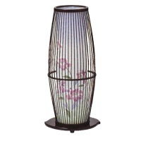 創作提灯 廻転 京竹21号 タメ色(竹製) 7営業日以内に発送　