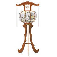 盆提灯 霊前灯 清風3号木目 40Wクリア 7営業日以内に発送　