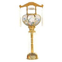 盆提灯 霊前灯 張2号ゴールド 15Wクリア 7営業日以内に発送　