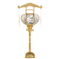 盆提灯 霊前灯 張3号ゴールド 15Wクリア 7営業日以内に発送　