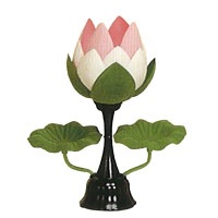 盆提灯 霊前灯 はす 小 5W白 一対 7営業日以内に発送　