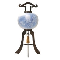 盆提灯 銘木行灯 11号あをによし総紫檀 25W白 7営業日以内に発送　