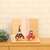 雛人形 木目込み マール 親王飾り ピンクかのこ 木目ナチュラル ティピシリーズ 横幅30cm