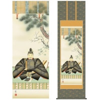 掛け軸 床の間 モダン 和風 尺五 慶祝画掛軸 天神 浮田 秋水 草夕会 約54.5cm 190cm 正絹二丁本丸表装 二重筋廻仕様 10年間保証 収納箱 防虫香 風鎮 付き 1/15以降順次発送