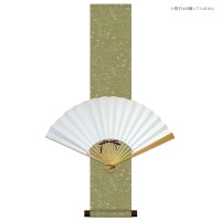 掛け軸 床の間 モダン 和風 色紙 和風掛 コレクション 扇子掛 舞シリーズ 緞子短尺扇子掛 緑 サイズ幅15.5cm 高さ80cm 表装裂地洛彩緞子 紙箱収納 扇子は付属なし巨匠 複製画 1/15以降順次発送