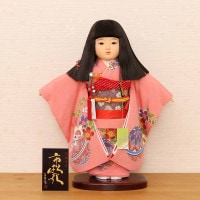 市松人形 齊藤公司作 10号 10E-04A 栗毛 正絹ちりめん 横幅35cm