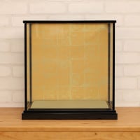 人形用 ガラスケース 黒塗 金バック かぶせ式 横幅41cm