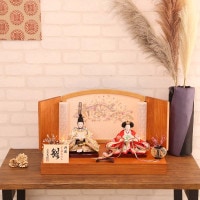 雛人形 親王飾り 宴桜 芥子親王 木製刺繍屏風 横幅55cm