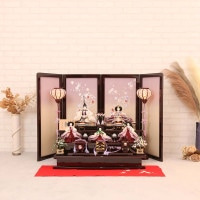 雛人形 三段飾り 五人飾り 衣装着雛人形 春さくら（三人官女付） 横幅98cm