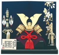 2024年 宝童新作 コンパクト 五月人形 兜飾り 平飾り 二曲飾り 竹雀之兜 8号