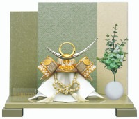 2024年 宝童新作 コンパクト 五月人形 兜飾り 平飾り 白金上杉兜 5号