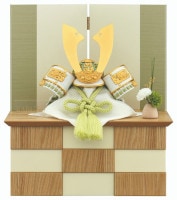 2024年 宝童新作 コンパクト 五月人形 兜飾り 収納飾り 中鍬兜(緑) 8号