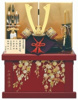 2024年 宝童新作 コンパクト 五月人形 兜飾り 収納飾り 赤漆塗之兜 ７号