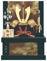 2024年 宝童新作 コンパクト 五月人形 兜飾り 収納飾り 赤糸中鍬兜 12号