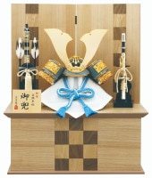 2024年 宝童新作 コンパクト 五月人形 兜飾り 収納飾り 蒼段兜 10号