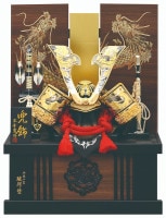 2024年 宝童新作 コンパクト 五月人形 兜飾り 収納飾り 金竜大鍬兜 12号