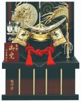 2024年 宝童新作 コンパクト 五月人形 兜飾り 赤ちゃん用着用兜 収納飾り 金伊達着用兜 20号