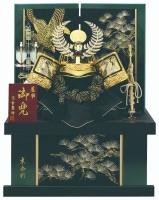 五月人形 兜飾り 平飾り 宝童監修 白銀印伝中鍬兜 初節句 男の子 端午の節句 こどもの日 京寿 五月人形 兜飾り ケース入り ガラス 間口43×奥行28×