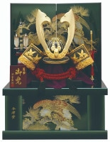 2024年 宝童新作 コンパクト 五月人形 兜飾り 着用兜 収納飾り 鷹着用兜 25号