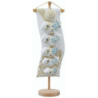 2024年 宝童新作 コンパクト 五月人形 室内鯉飾り 白藍 (ミニ)