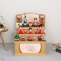 雛人形 三段飾り 収納タイプ 宴桜 芥子親王 小芥子官女 五人飾り 木製三段飾り 横幅55cm