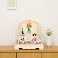 雛人形 ひな人形 親王飾り ひひな 柳親王 ピンク屏風 ティピシリーズ 横幅35cm