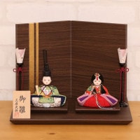 木目込み雛人形 ひらり 親王飾り 横幅30cm