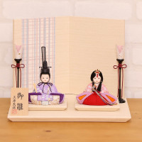 木目込み雛人形 ひらり 親王飾り 横幅30cm