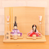 木目込み雛人形 ひらり 親王飾り 横幅30cm