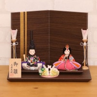 木目込み雛人形 ひらり 親王飾り 横幅30cm