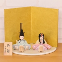 木目込み雛人形 ひらり 親王飾り 横幅30cm