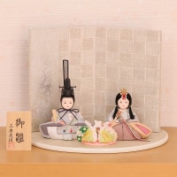 木目込み雛人形 ひらり 親王飾り 横幅27cm