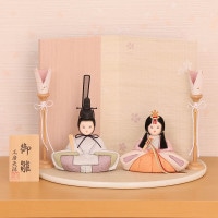 木目込み雛人形 ひらり 親王飾り 横幅27cm