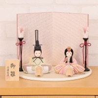 木目込み雛人形 ひらり 親王飾り 横幅27cm